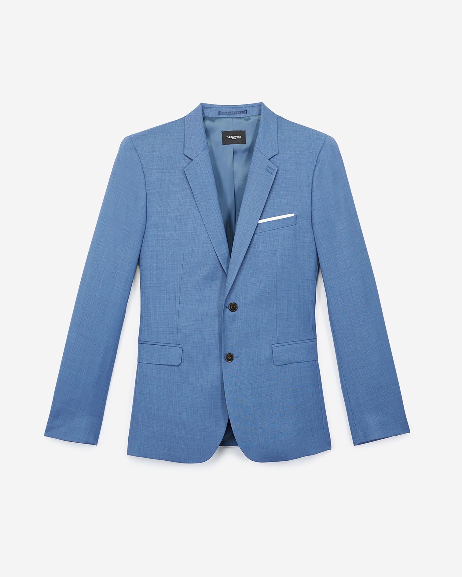 Slim-fit blue wool blazer, BLUE, hi-res image number null