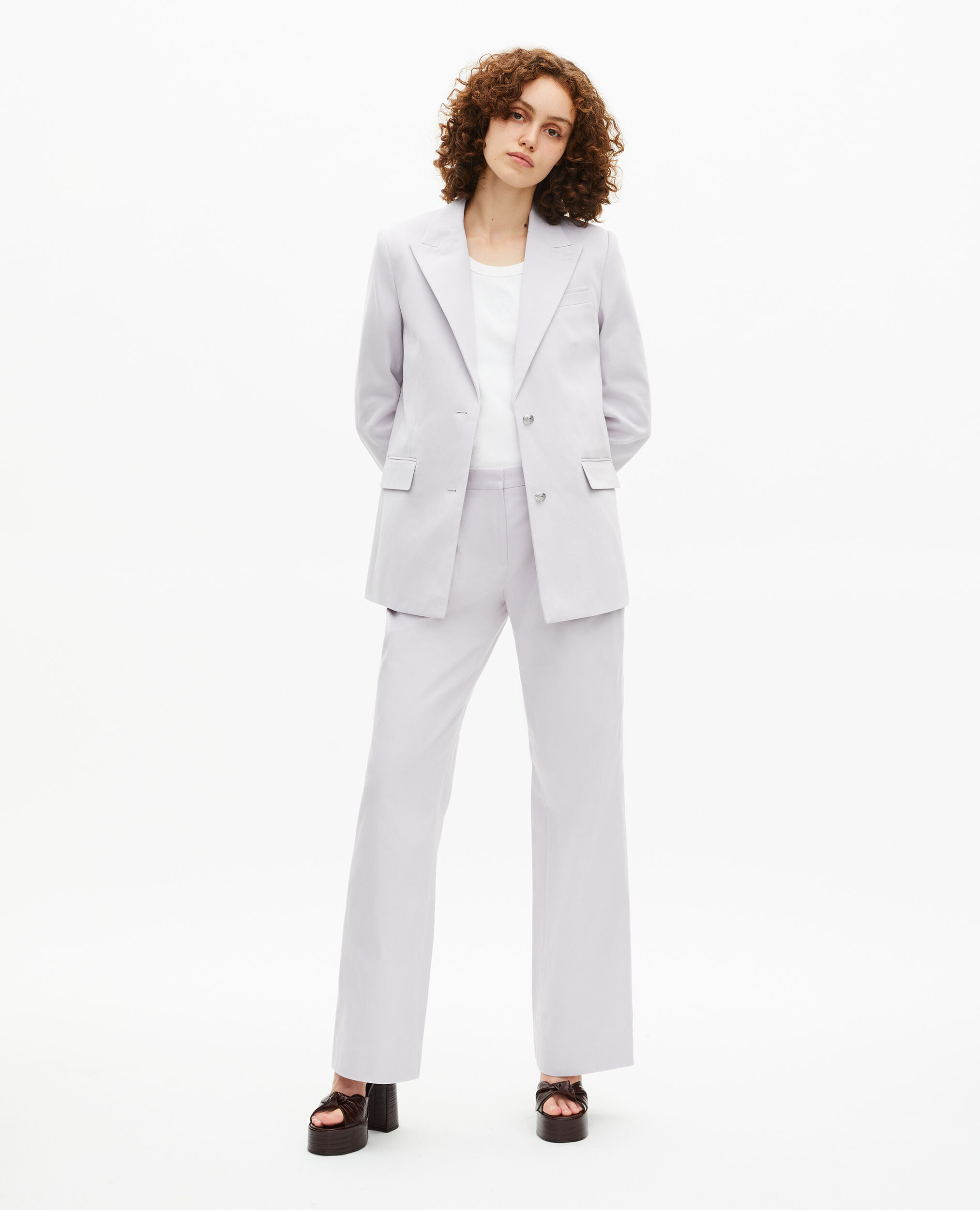 Lilac straight suit jacket, LIGHT PURPLE, hi-res image number null