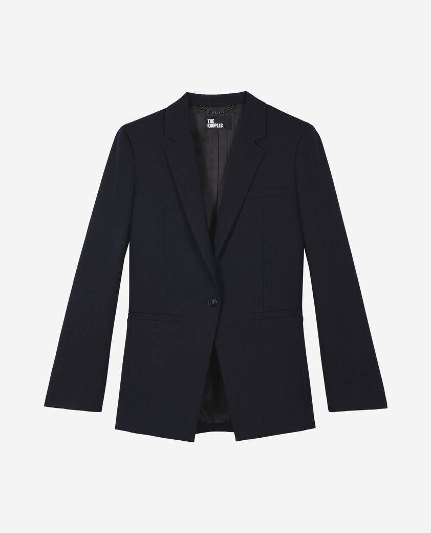 The Kooples DAMEN DARK NAVY kost&uuml;mjacke aus wollgemisch in marine