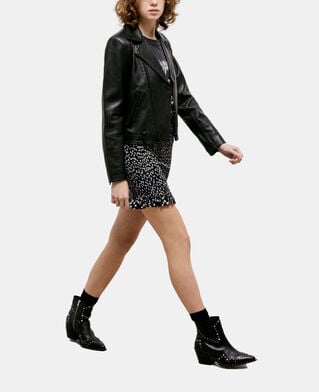 The Kooples FEMME BLACK WHITE jupe courte imprimée