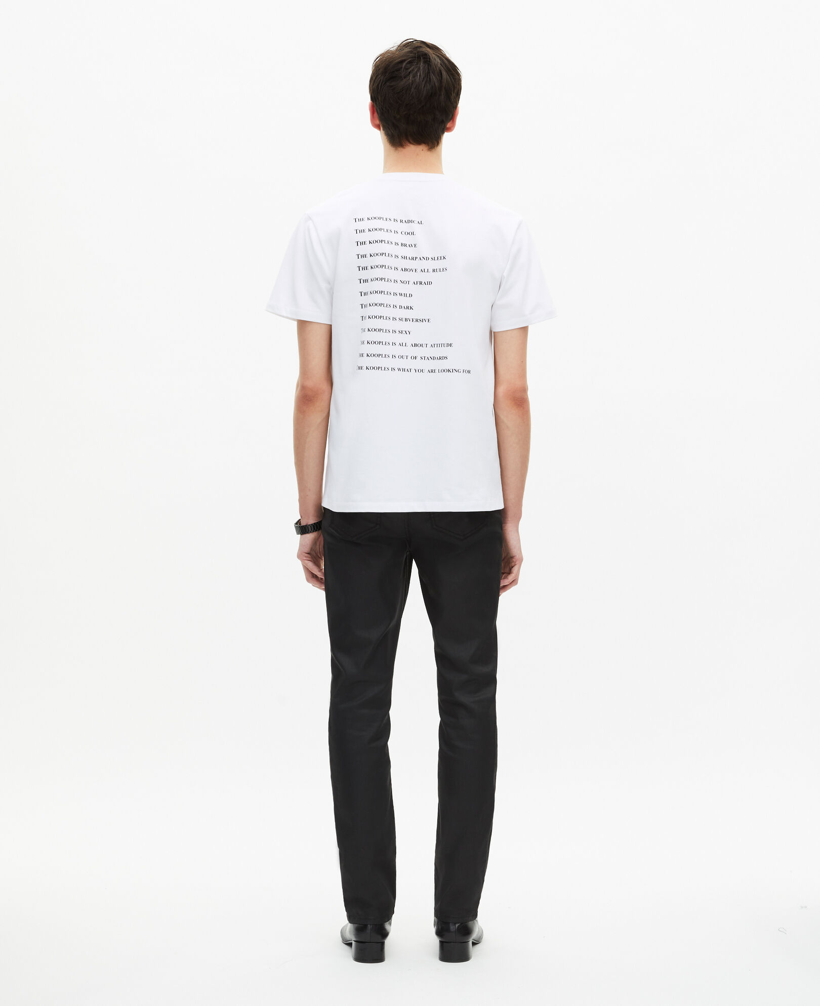 The Kooples HERREN WHITE weißes t-shirt „what is“ für herren