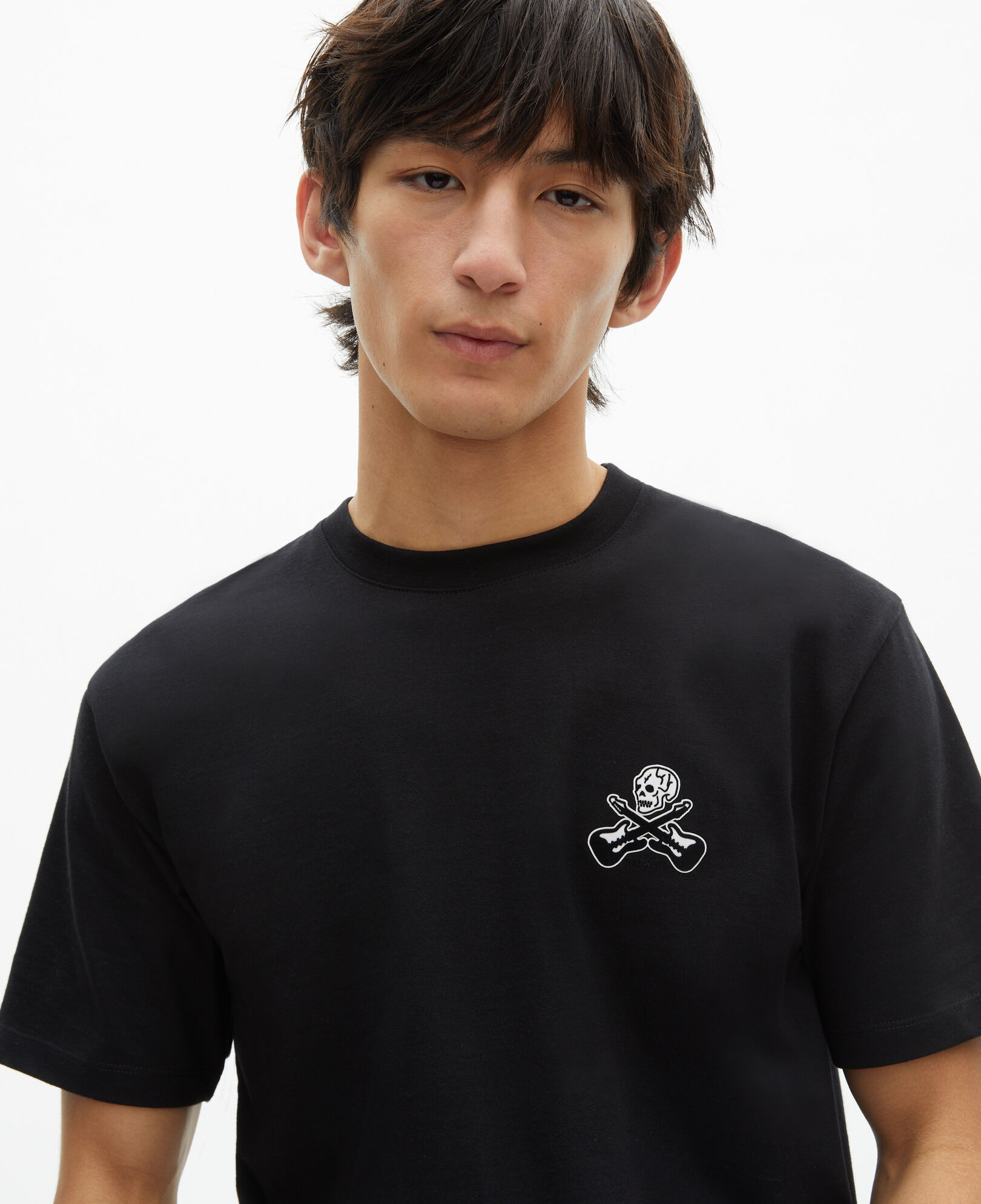 The Kooples HERREN BLACK schwarzes t-shirt mit beflockung