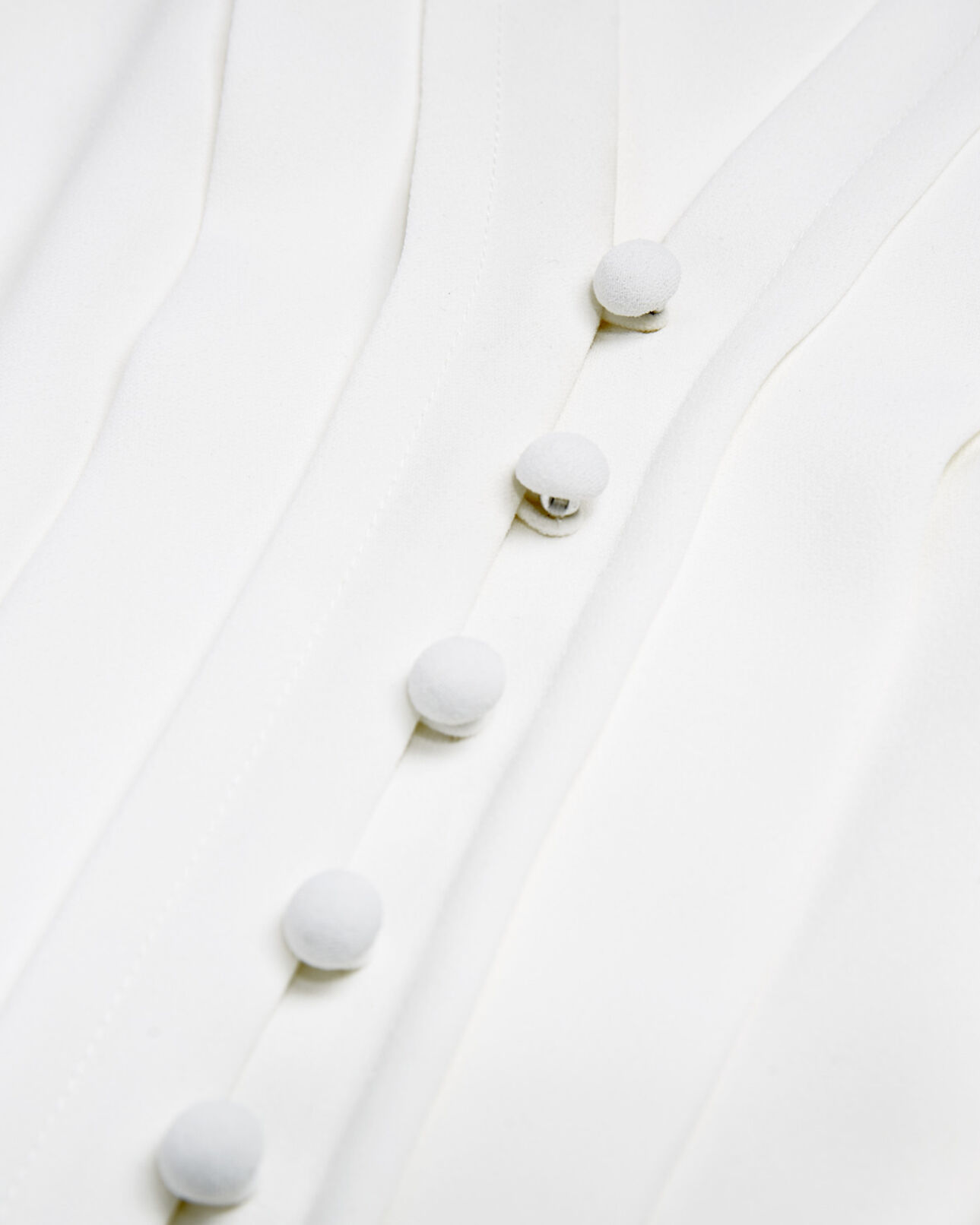 The Kooples DAMEN WHITE top krepp ecru v-ausschnitt knöpfe bezogen