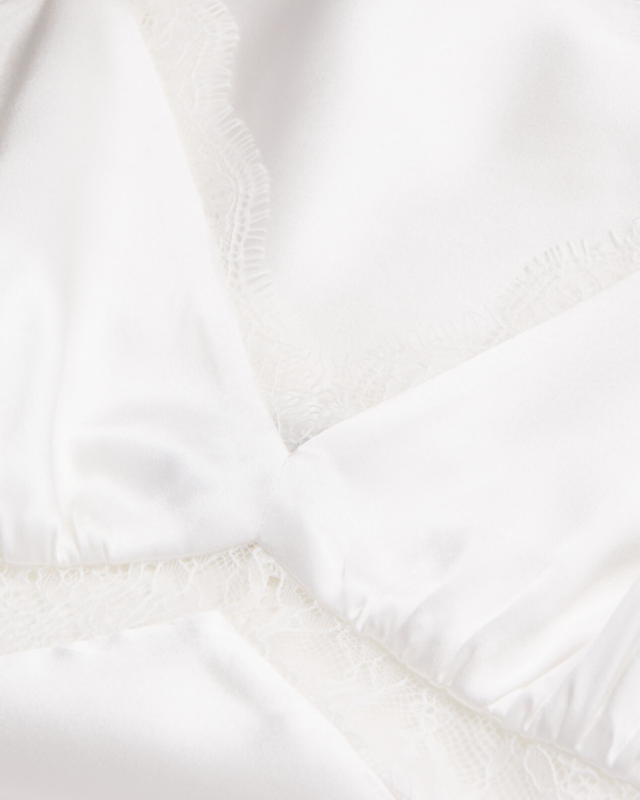 The Kooples DAMEN ECRU ecrufarbenes trägerhemd aus seide mit spitzendetails