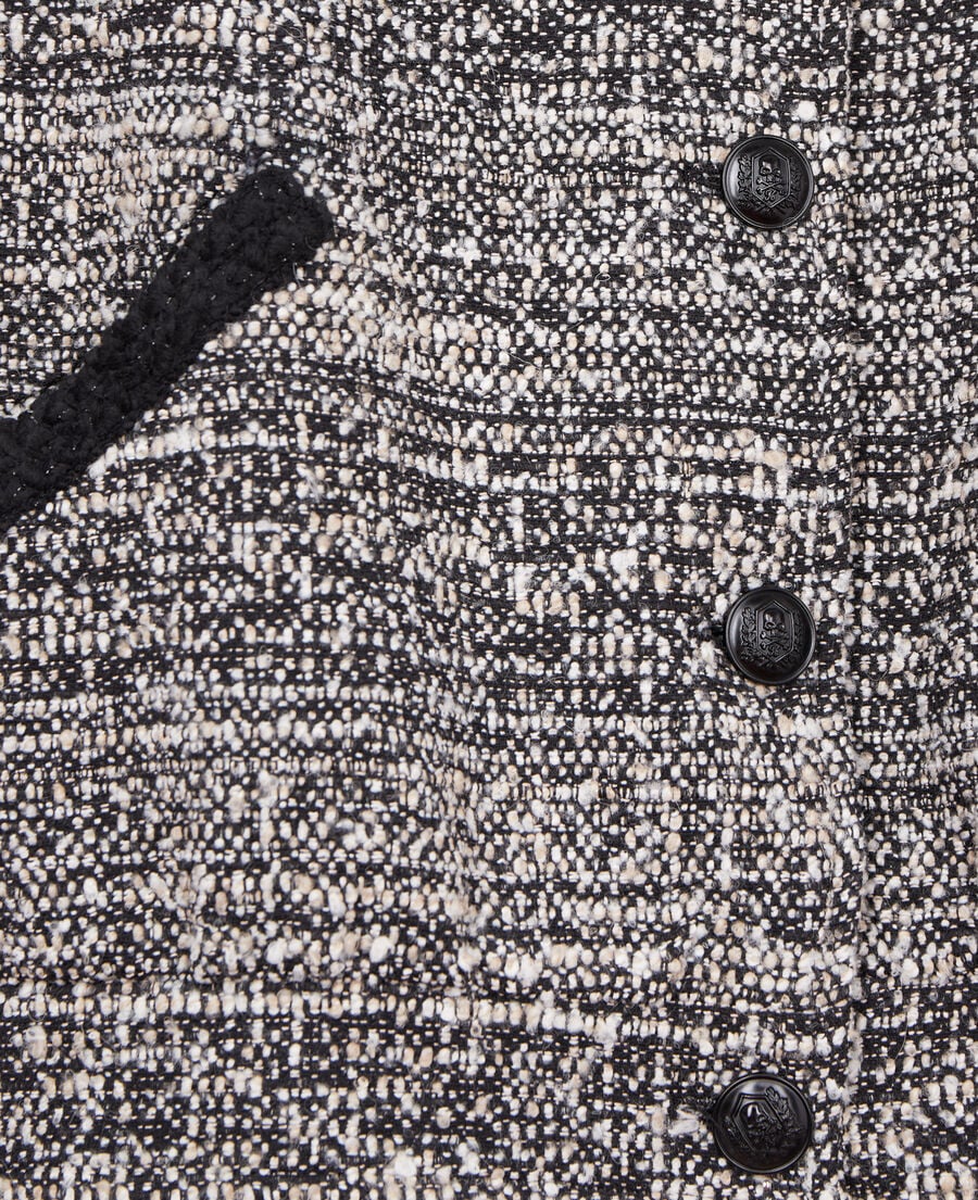The Kooples WOMEN BLACK WHITE black and white tweed jacket