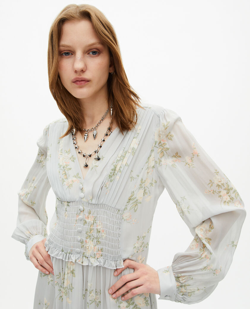 The Kooples WOMEN BLUE blue floral print short dress