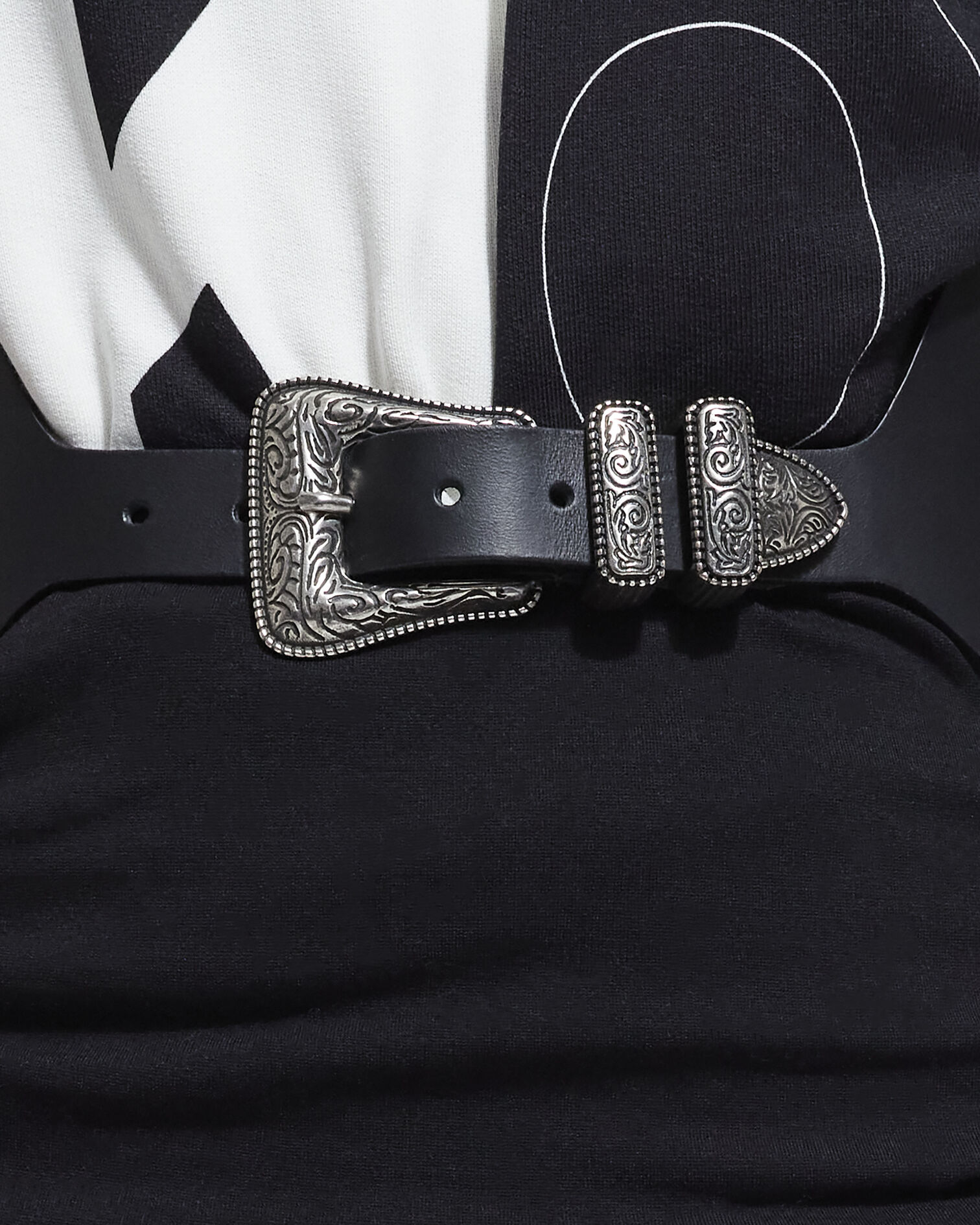 Ceinture large en cuir noire, BLACK, hi-res image number null