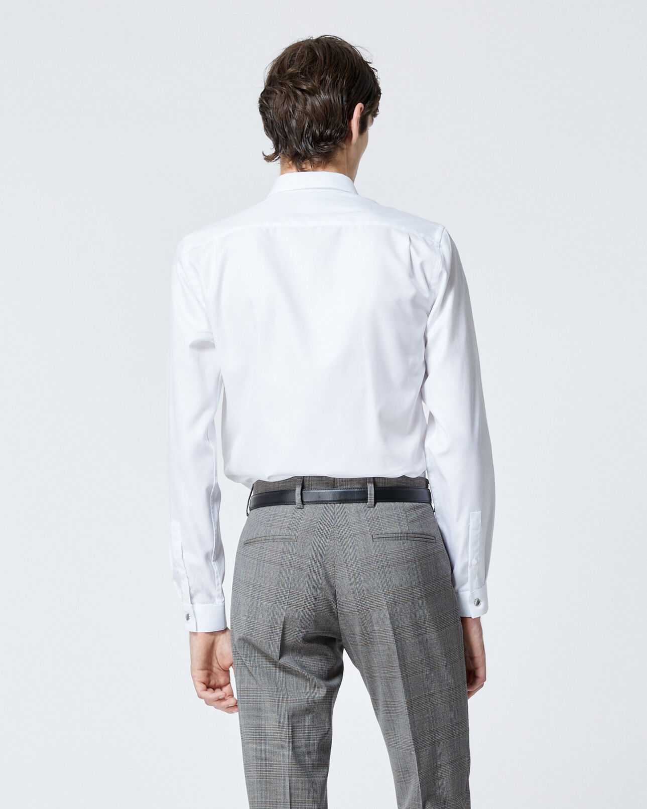 The Kooples HOMME WHITE chemise chic blanche coton à col italien