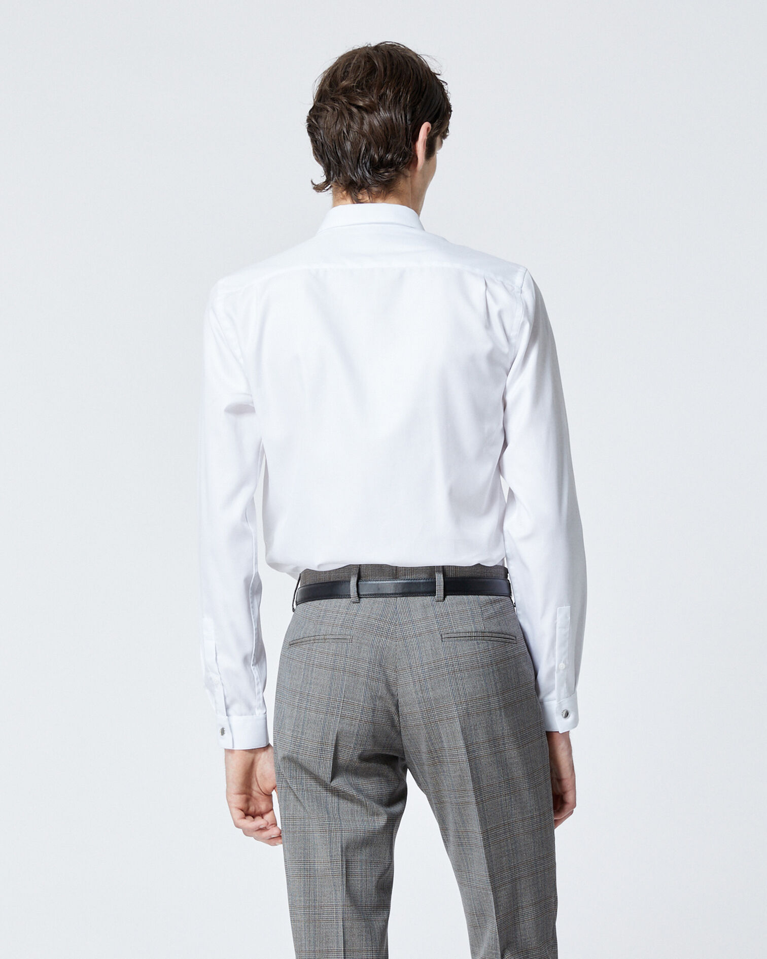 Chemise chic blanche coton à col italien, WHITE, hi-res image number null