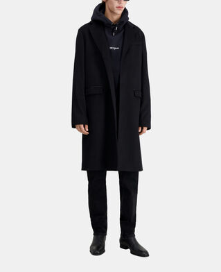 The Kooples HERREN BLACK langer schwarzer mantel aus kaschmir