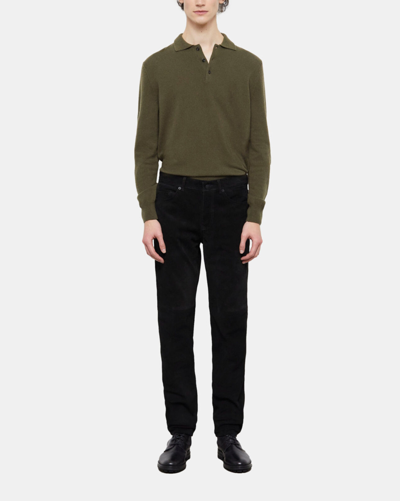 The Kooples MEN BLACK black suede leather pants