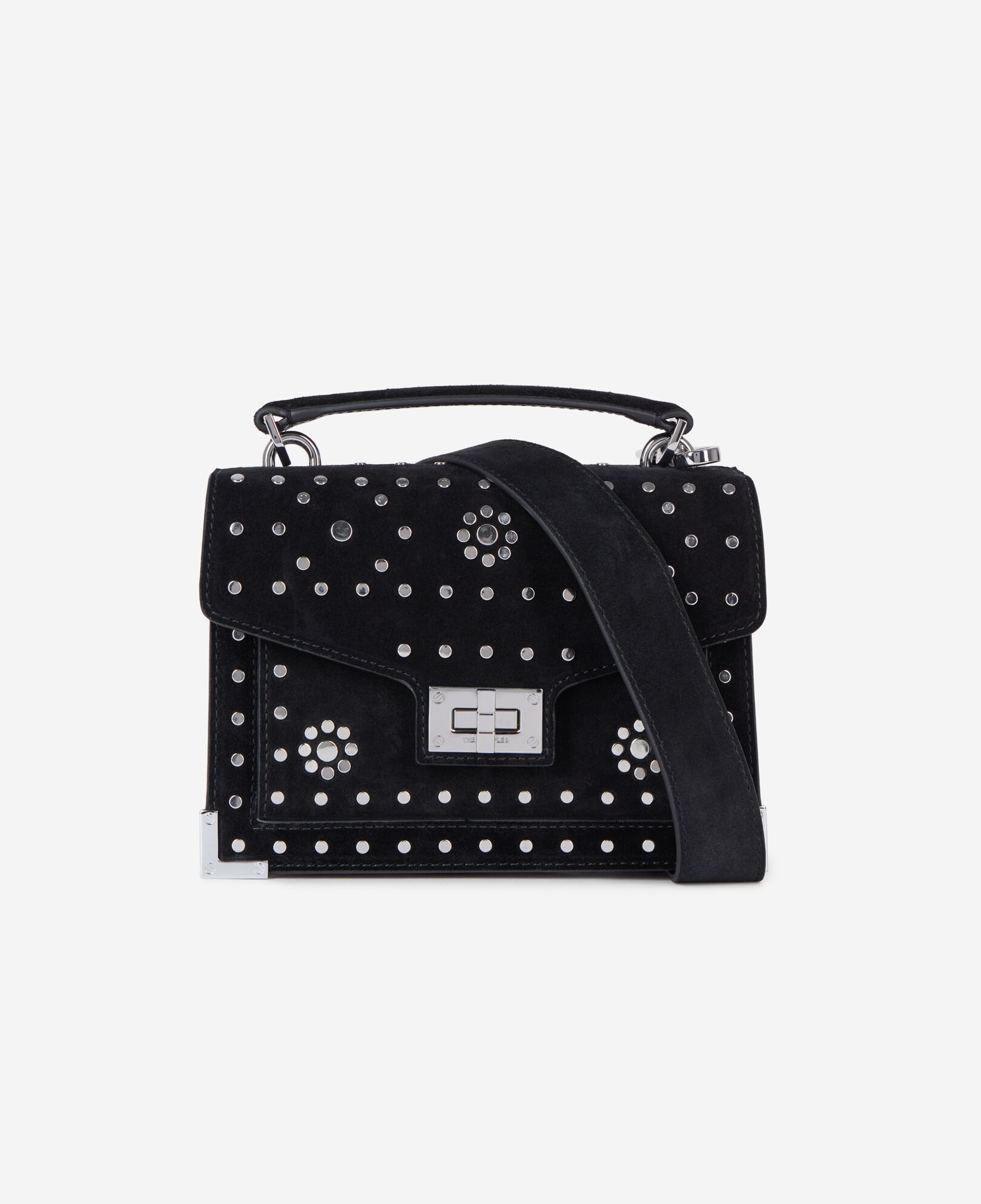 The Kooples WOMEN BLACK black leather emily small bag with studs