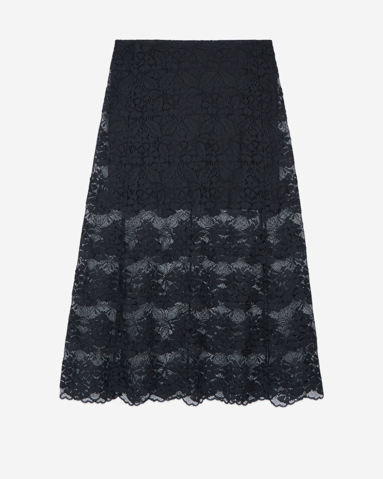 The Kooples DAMEN BLACK schwarzer, langer rock mit spitze