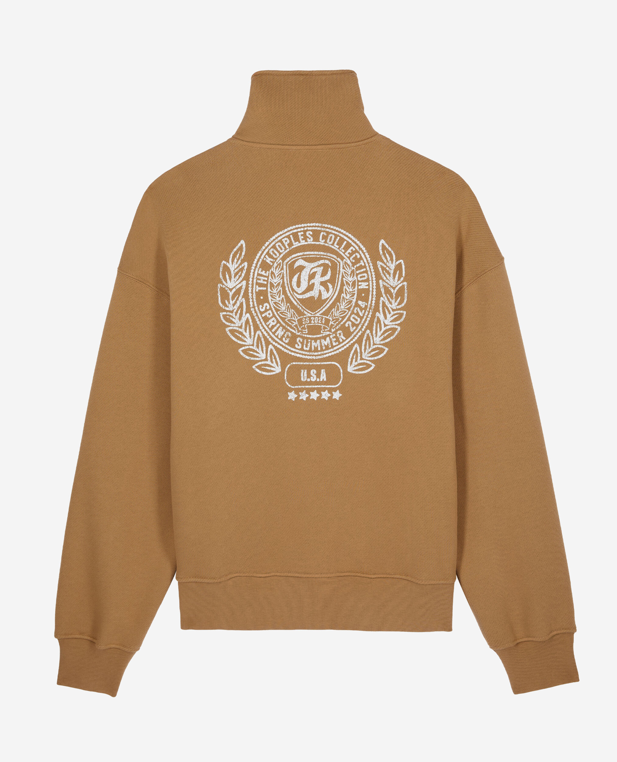 Brown sweatshirt with Blazon serigraphy, LIGHT BROWN, hi-res image number null