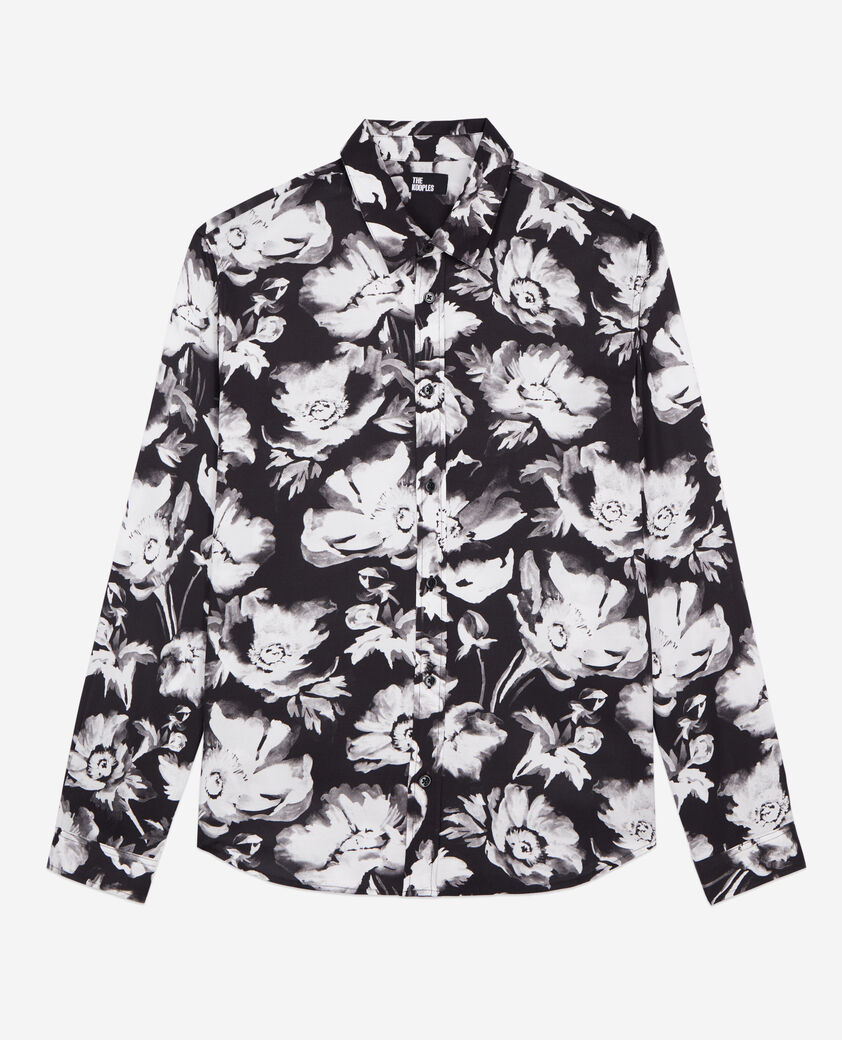 The Kooples HERREN BLACK WHITE bedrucktes hemd