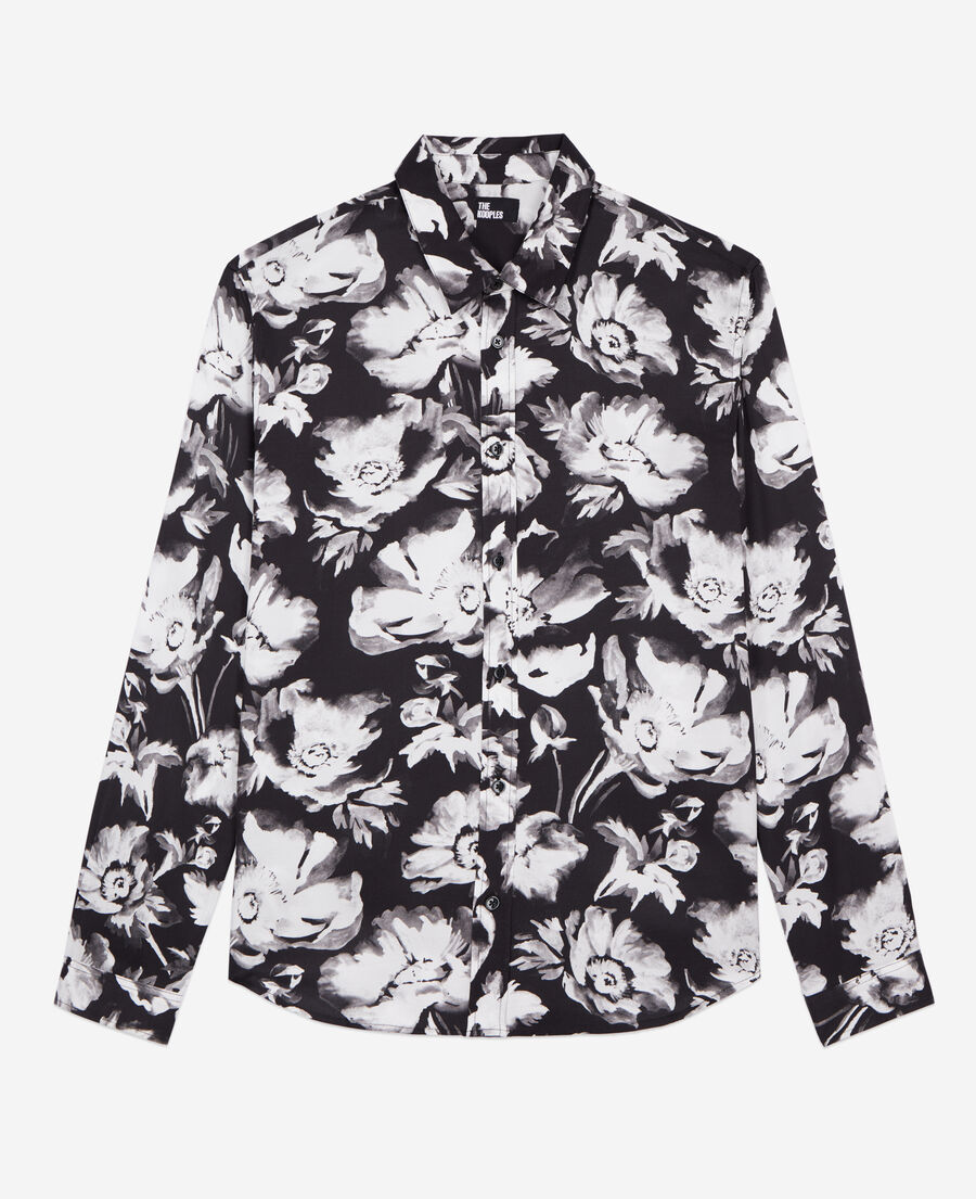 The Kooples HERREN BLACK WHITE bedrucktes hemd