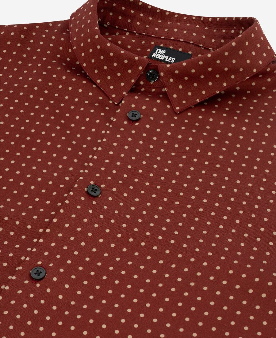 The Kooples H RED BERRY / LIGHT BEIGE burgundy polka-dot shirt