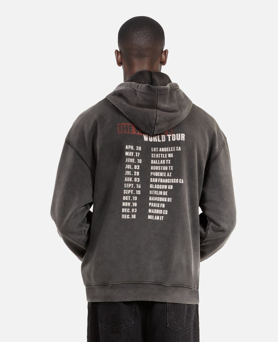 The Kooples H BLACK black screen-printed hooded sweatshirt 
