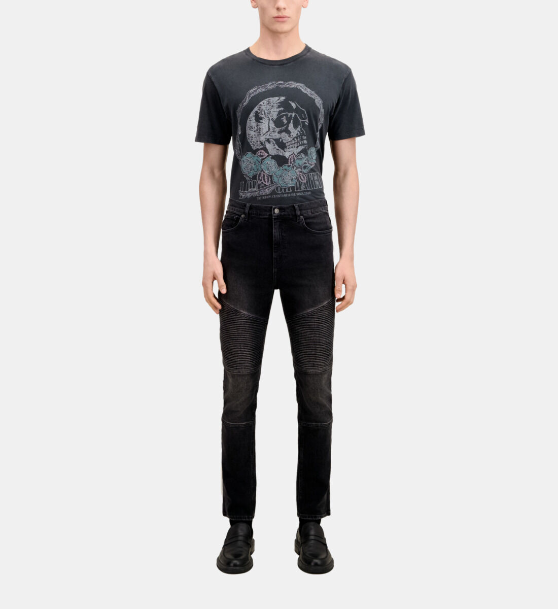 Skinny black biker jeans cheap