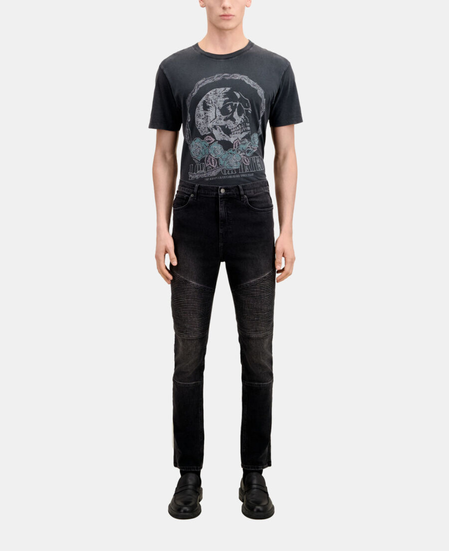 jean biker slim noir