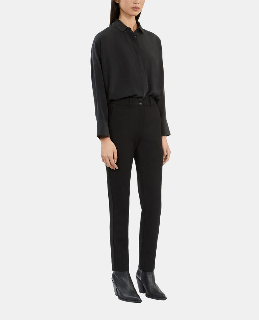 The Kooples MUJER BLACK pantal&oacute;n traje negro recto grogr&eacute;n