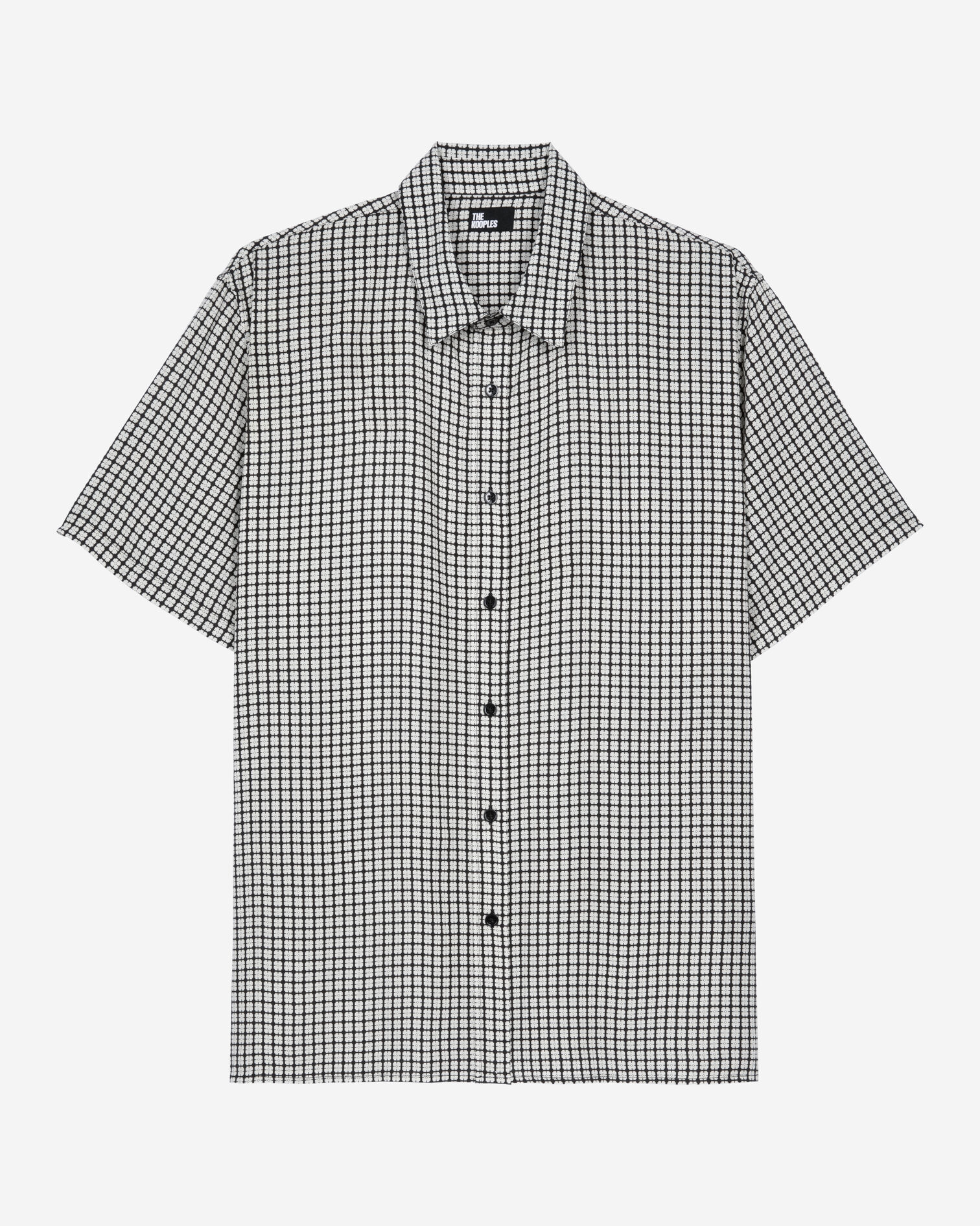Chemise manches courtes imprimé fleuri, BLACK WHITE, hi-res image number null