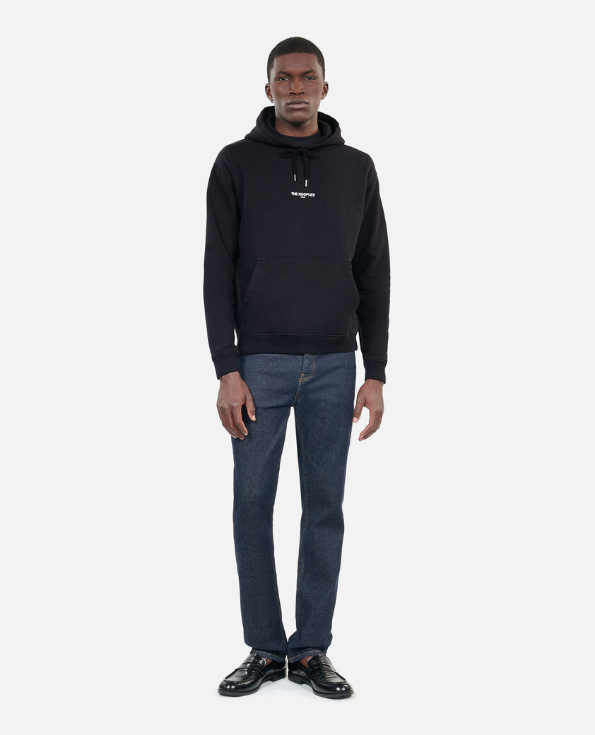 The Kooples HERREN BLACK schwarzes kapuzensweatshirt mit logo