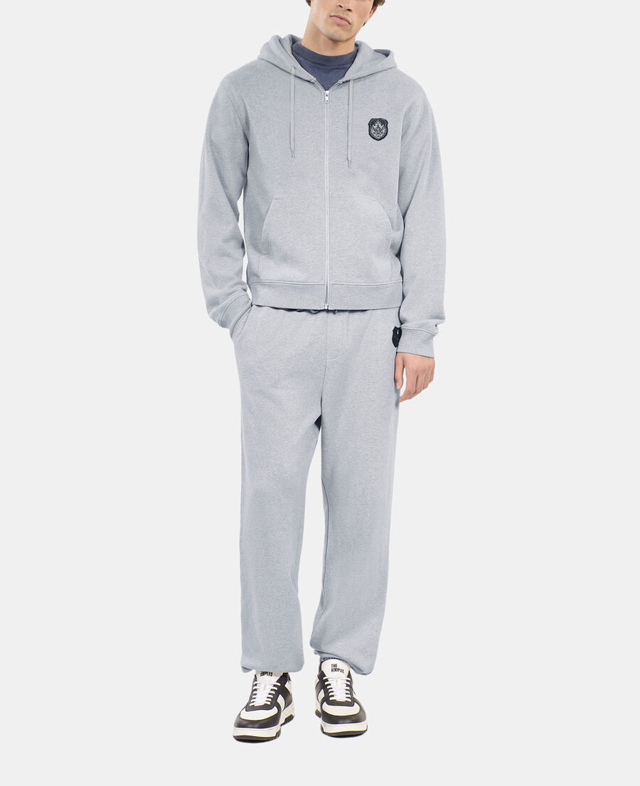The Kooples MEN GREY MELANGE grey blazon hoodie