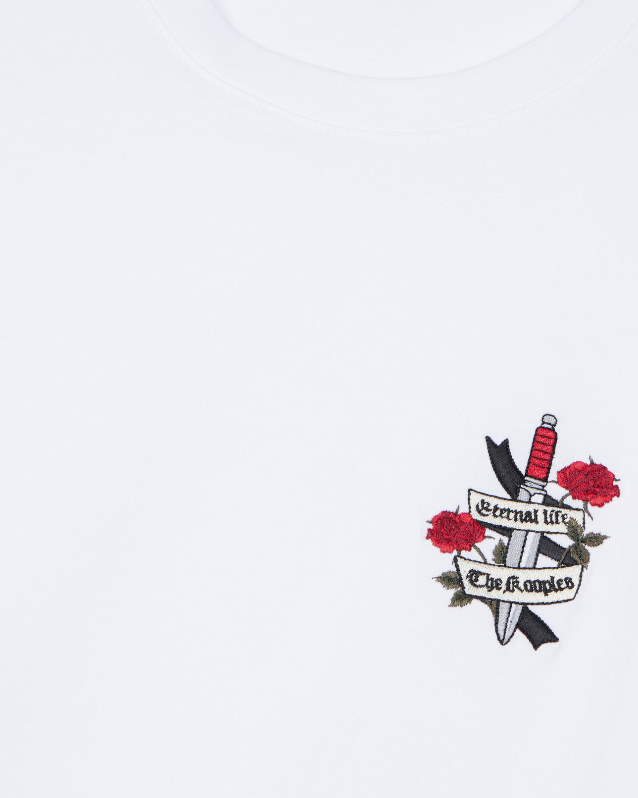 The Kooples MEN WHITE white t-shirt with eternal life embroidery