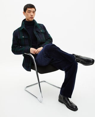 The Kooples HOMME GREEN / BLACK surchemise en tartan vert foncé