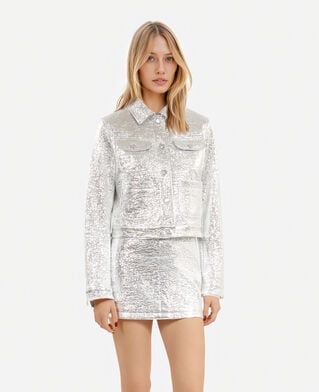 The Kooples FEMME SILVER veste courte argentée
