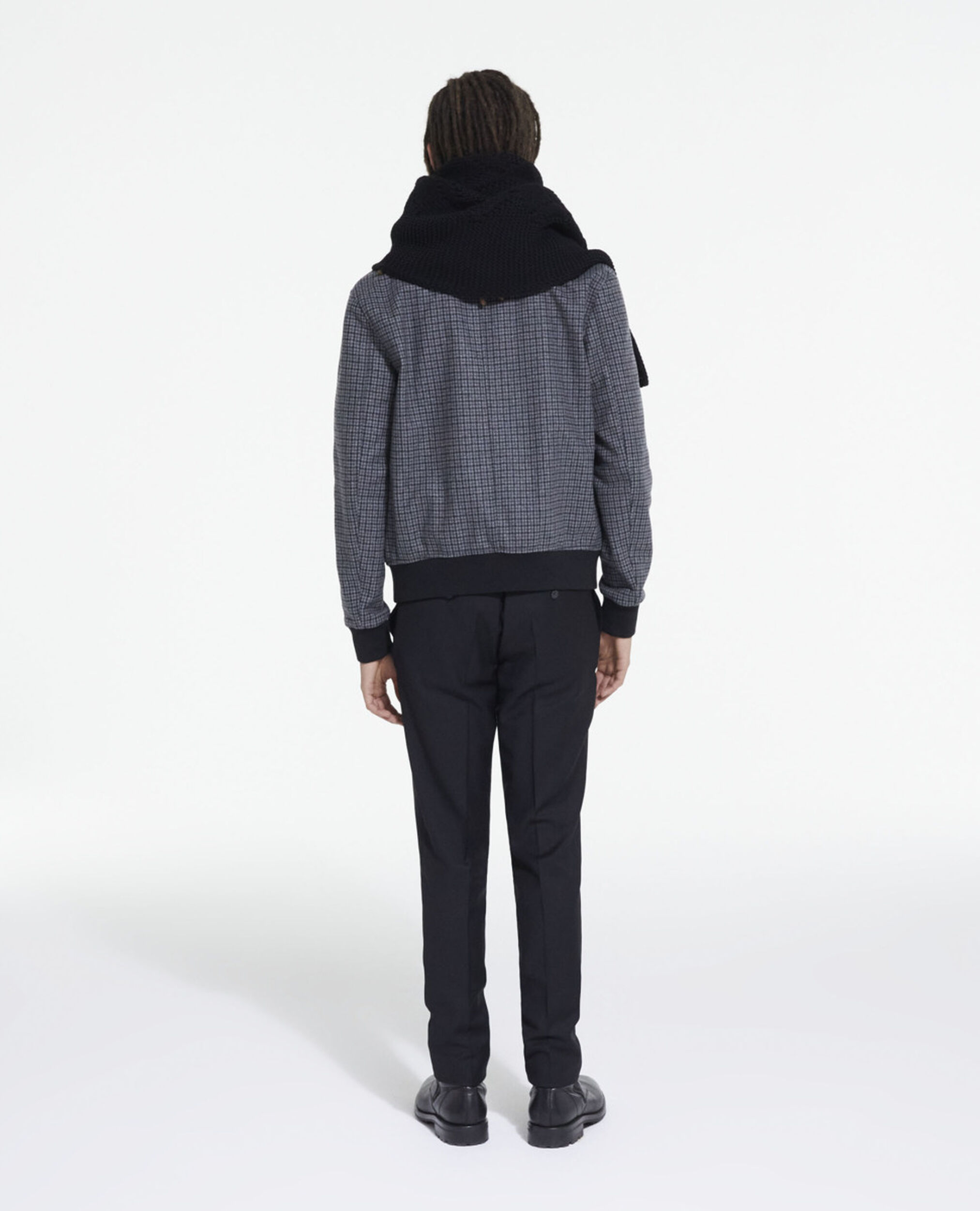 Check wool jacket with pockets, GREY BLACK, hi-res image number null