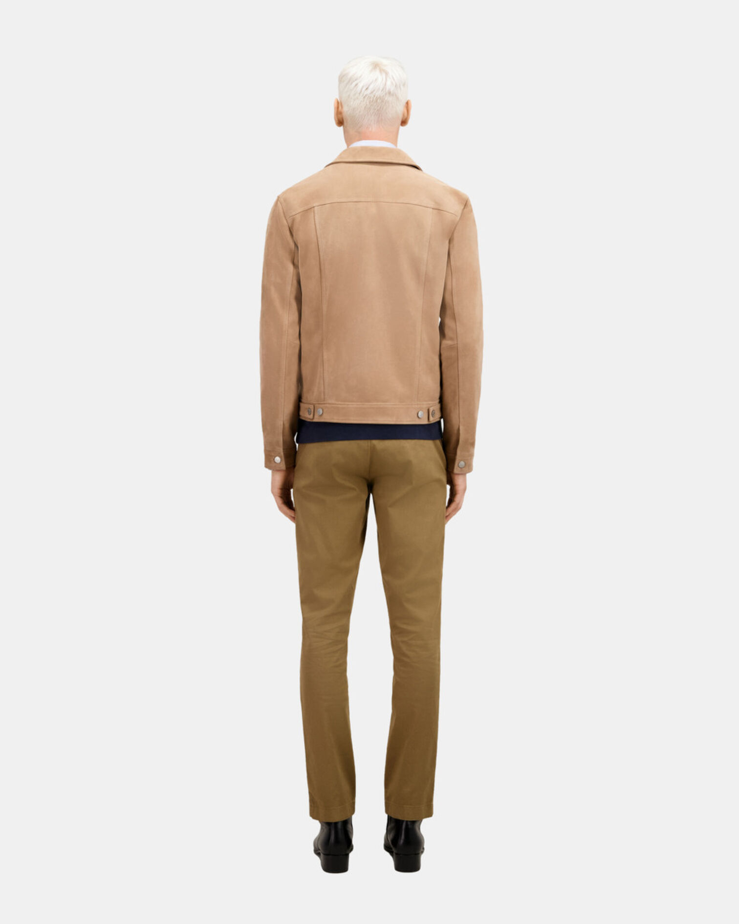 Beige Jacke aus Veloursleder, BEIGE, hi-res image number null
