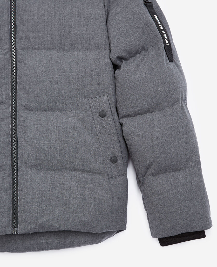 Quilted charcoal grey down jacket The Kooples UK