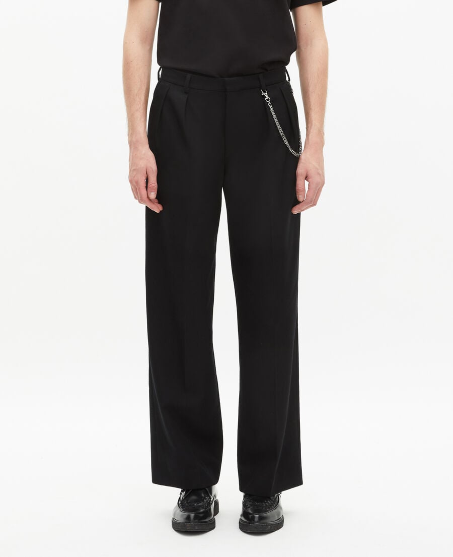 The Kooples MEN BLACK black wide-leg wool pants