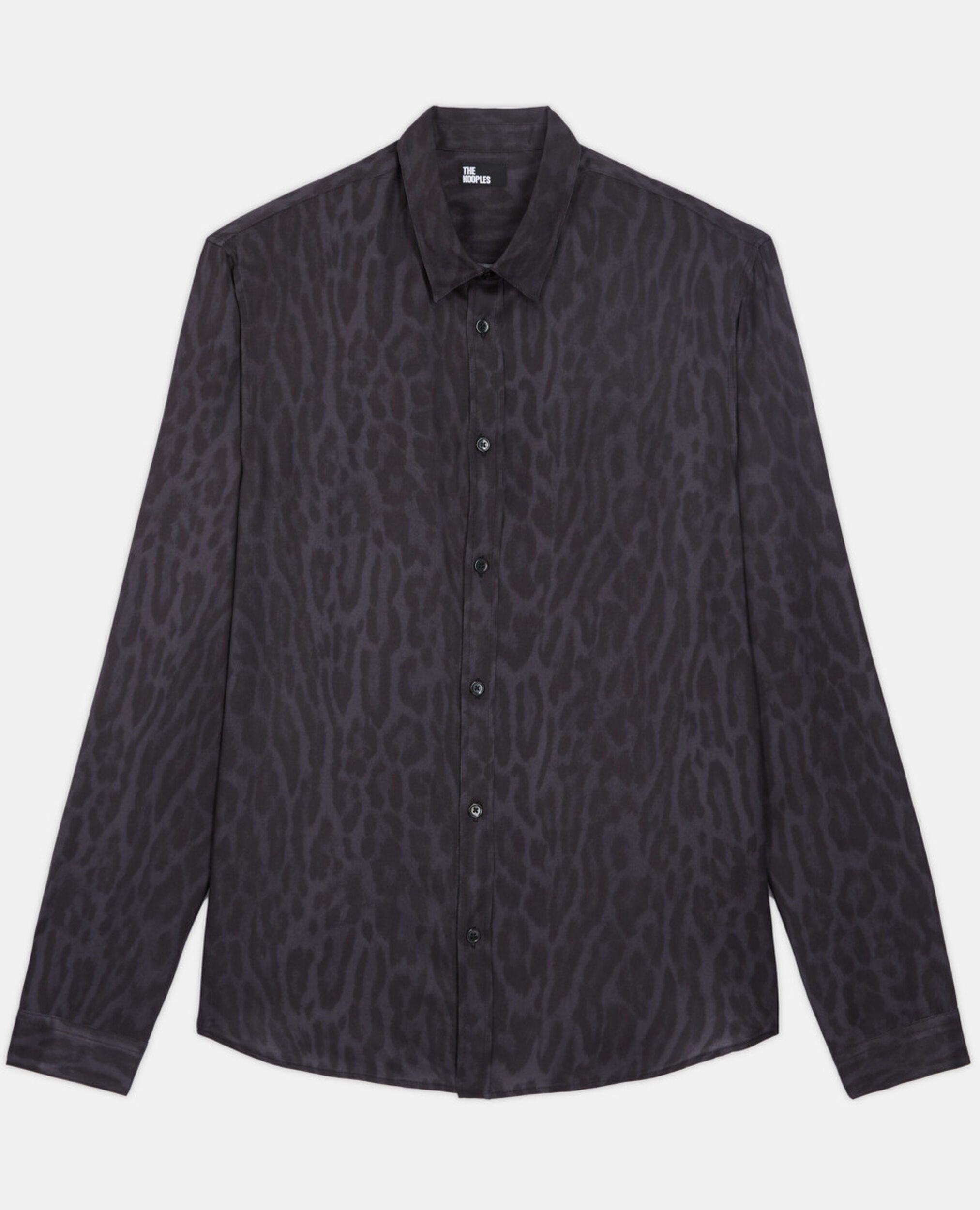 Camisa leopardo gris con cuello clásico, GREY BLACK, hi-res image number null