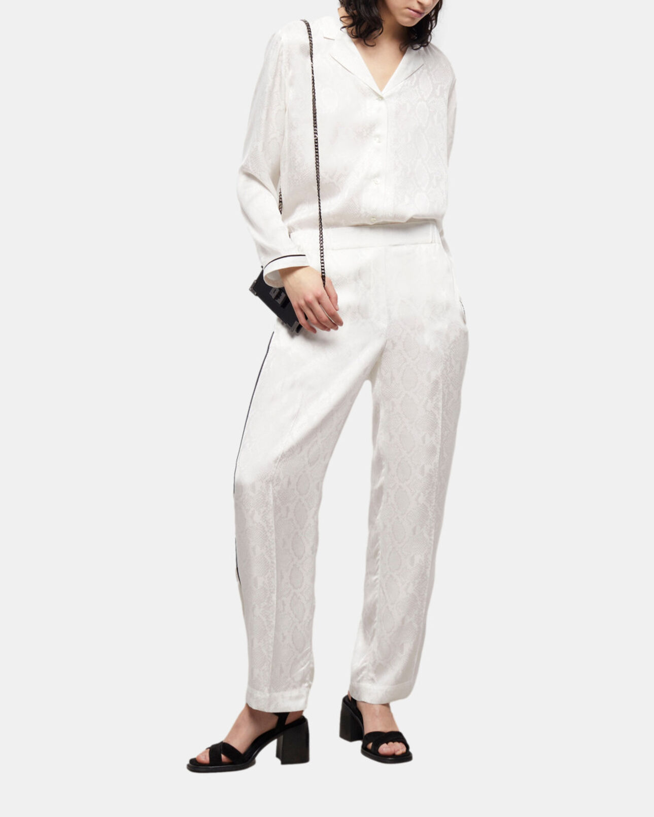 The Kooples FEMME WHITE chemise python blanc