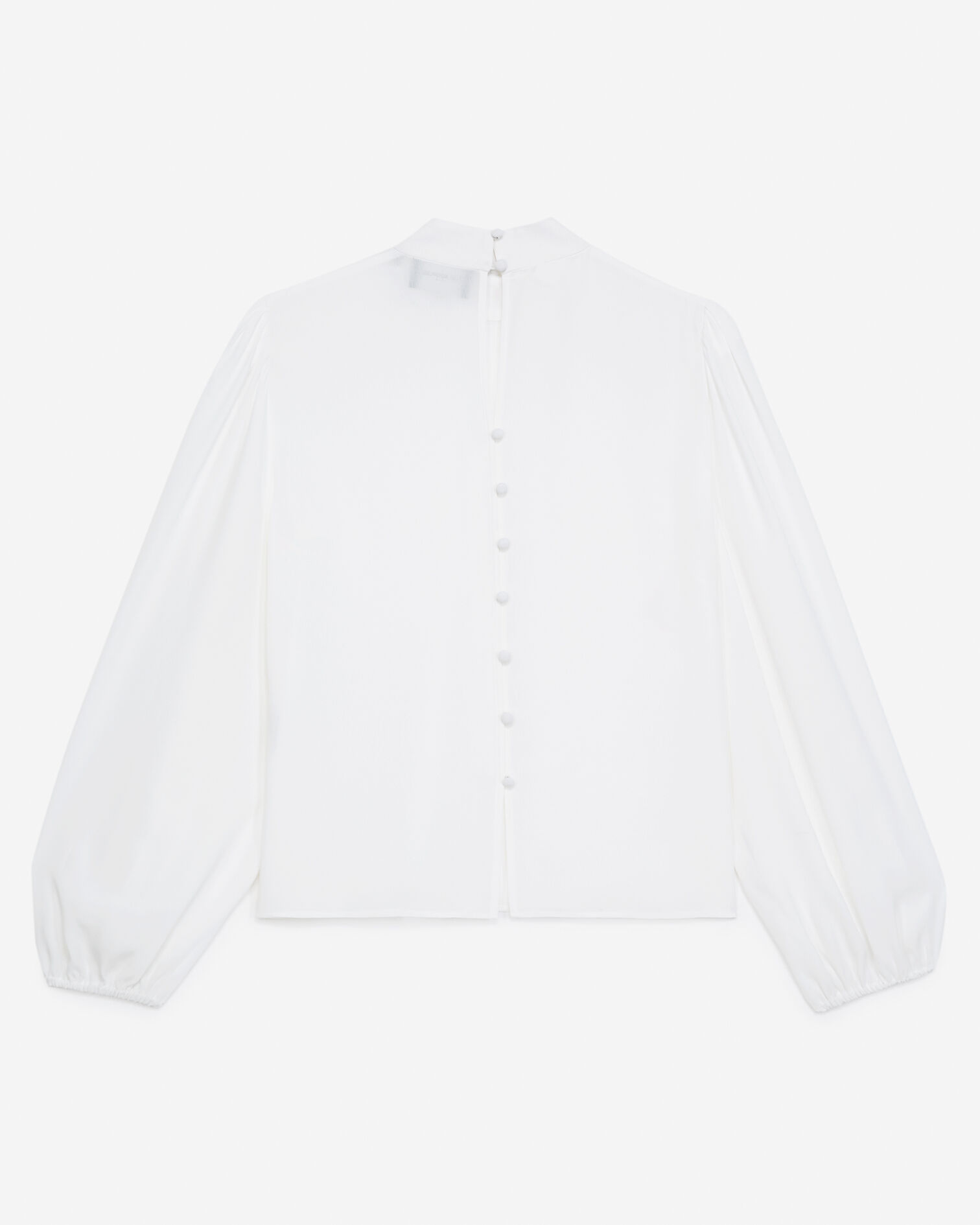 Top fluido blanco cuello alto, WHITE, hi-res image number null