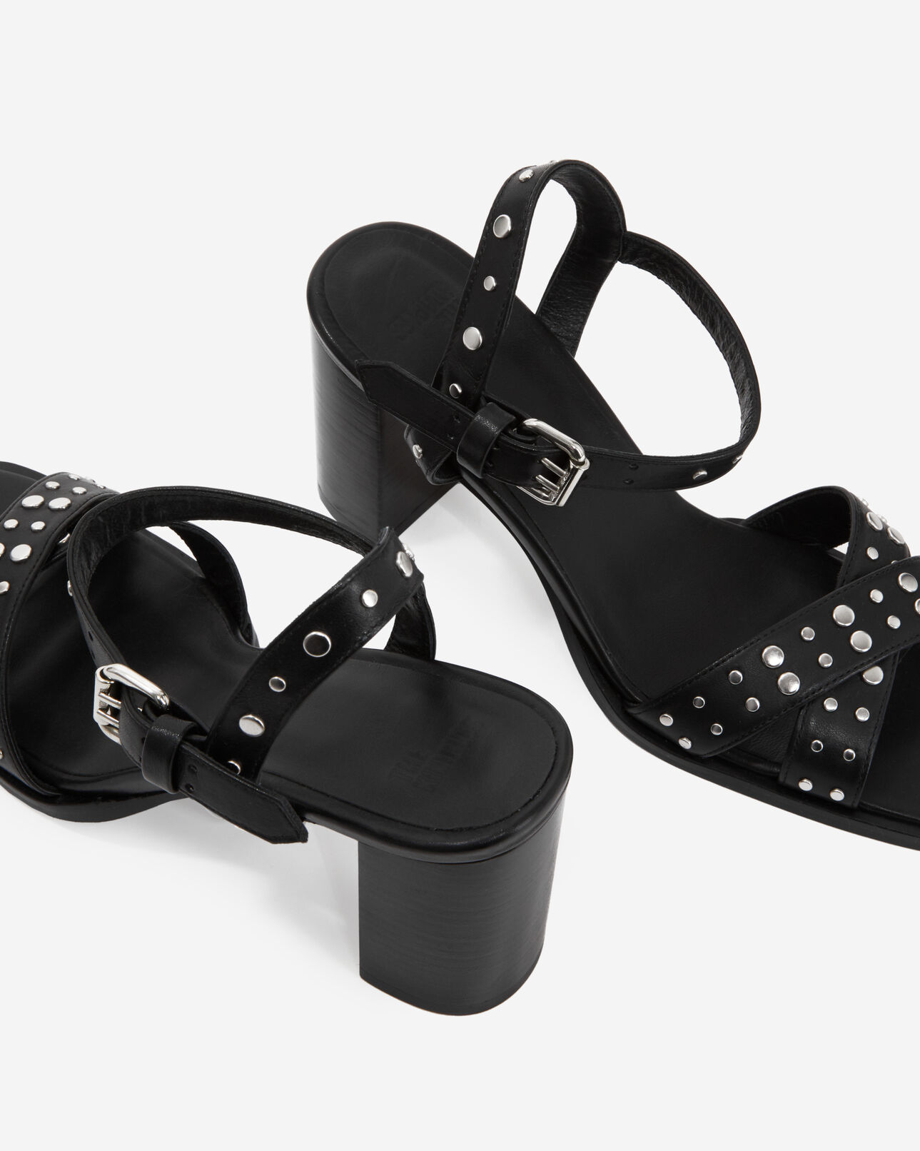 The Kooples FEMME BLACK sandales à talons en cuir