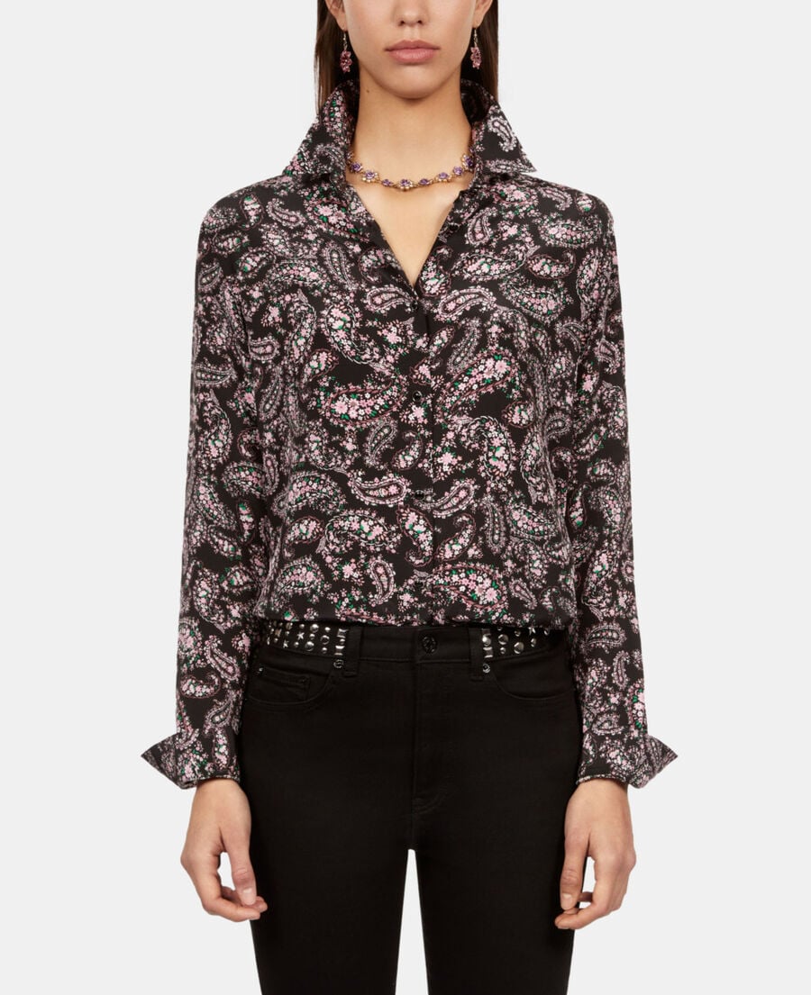 The Kooples WOMEN BLACK / PINK printed shirt