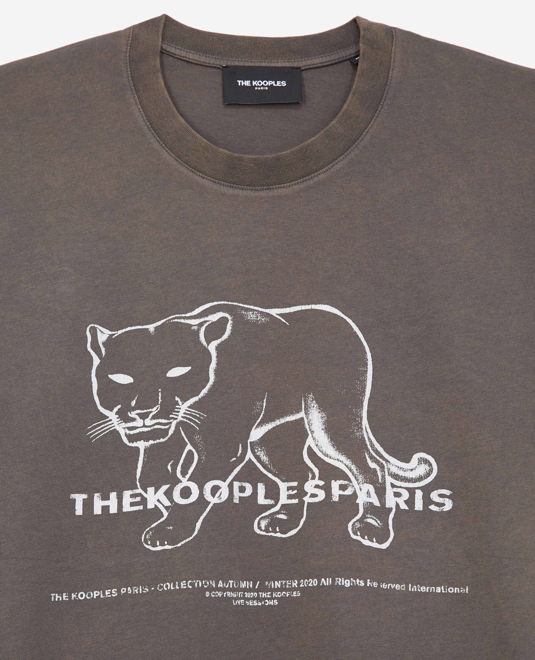 Camiseta algod n negra logotipo pantera The Kooples
