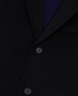 The Kooples HERREN BLACK NAVY langer schwarzer mantel aus wolle