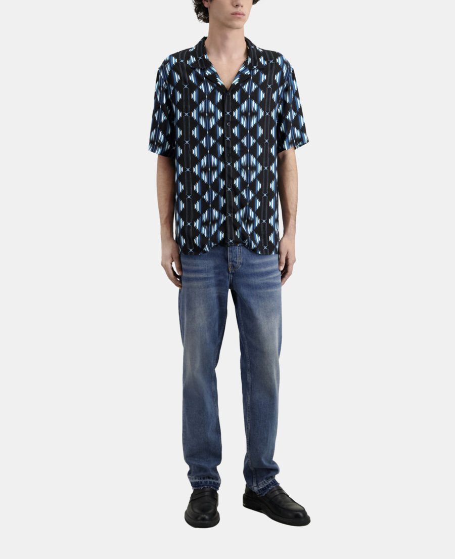The Kooples H BLACK / GREEN printed short sleeved shirt