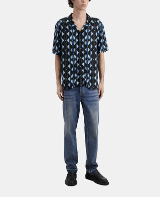 The Kooples H BLACK / GREEN printed short sleeved shirt