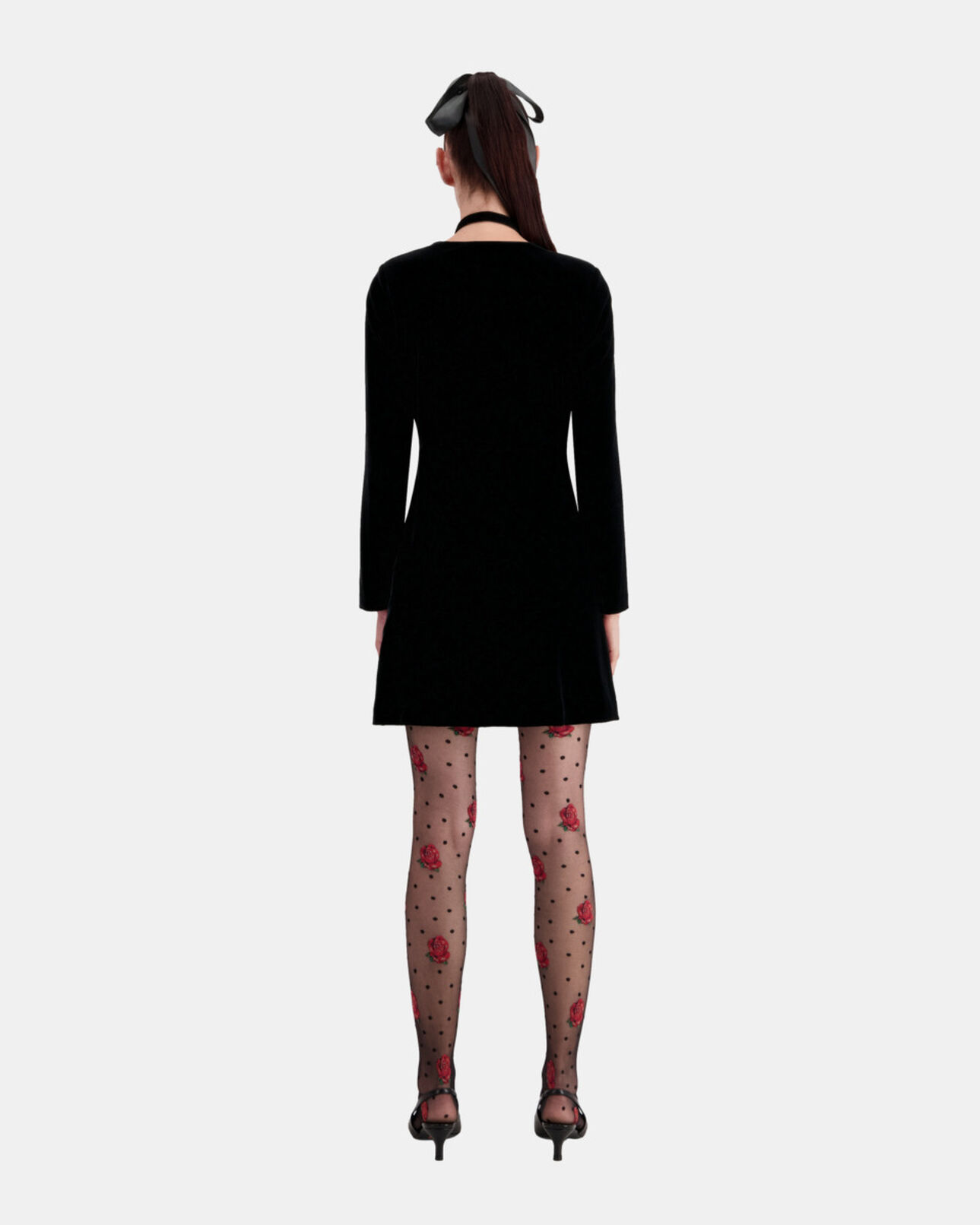 The Kooples DAMEN BLACK schwarzes, kurzes kleid aus samt