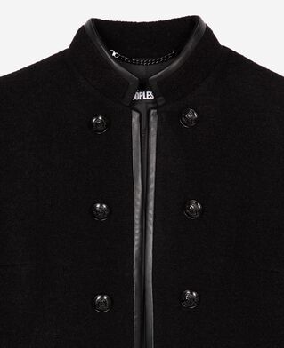 The Kooples WOMEN BLACK officer-style jacket in black wool
