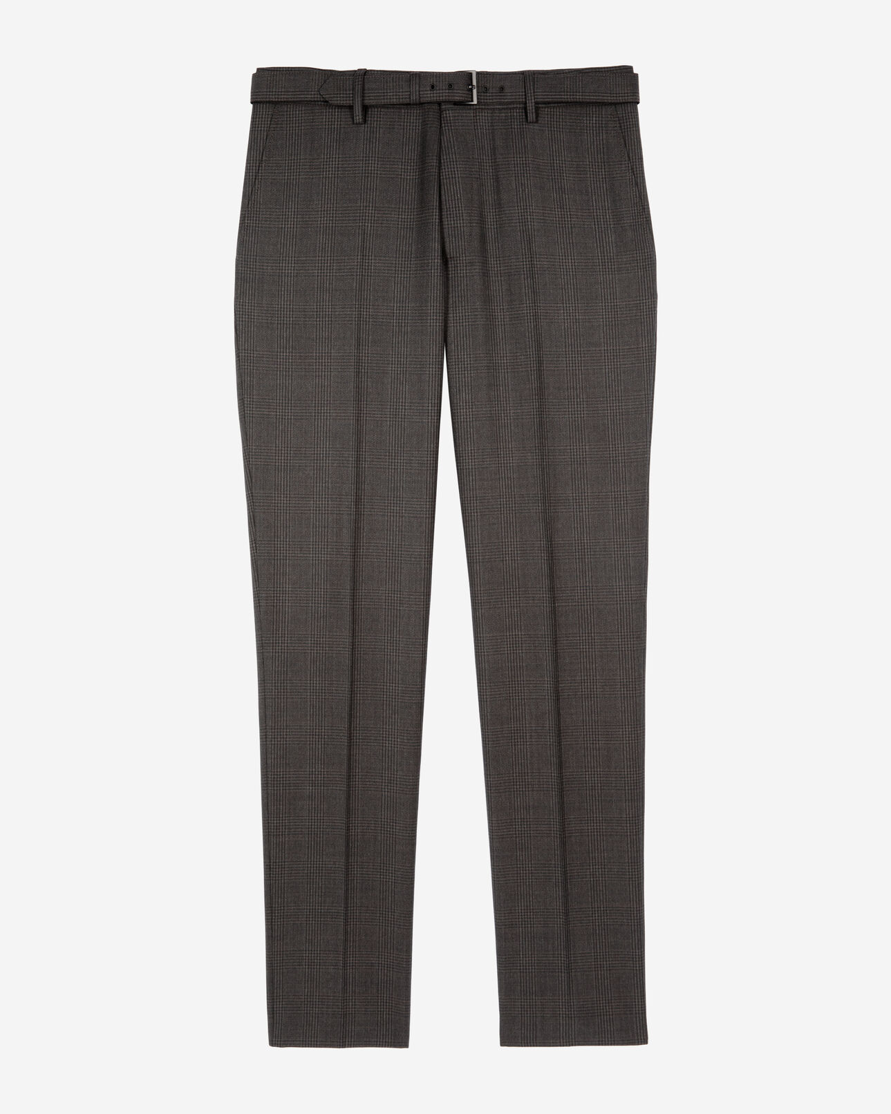 The Kooples HOMME DARK GREY pantalon de costume en laine prince de galles gris