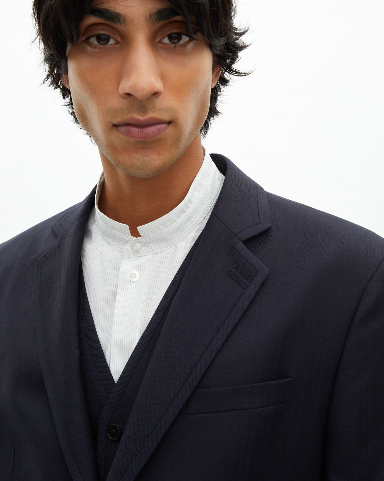The Kooples MEN DARK NAVY navy blue wool suit jacket