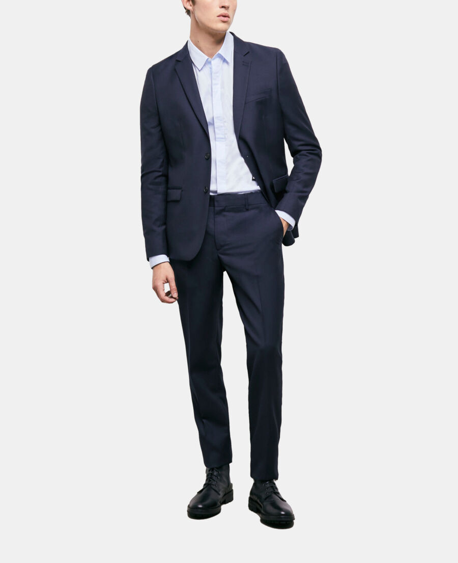 camisa algodón azul con cuello clásico