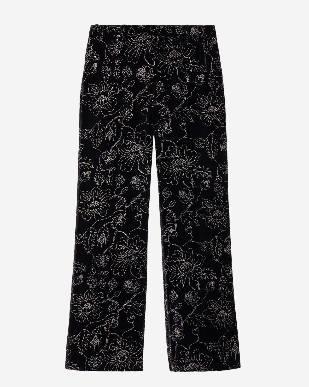 The Kooples WOMEN BLACK black velvet suit trousers